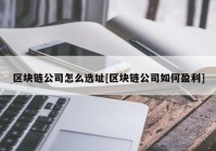 区块链公司怎么选址[区块链公司如何盈利]