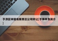 予淳区块链有限责任公司转让[予臻养发简介]